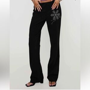 Princess Polly Quotation Diamante Flare Pants Black | 6